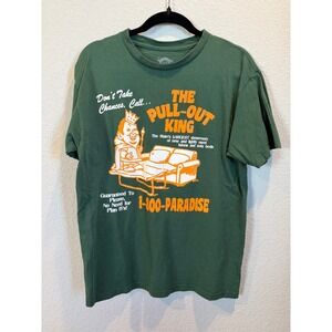 1 800 PARADISE Mens Graphic T Shirt Green The Pull Out King Size‎ Medium